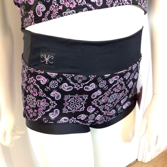 Kandi Kouture 2Pc Magenta Cropped Top & Dance Brief Set Size Teen Small - Picture 3 of 8